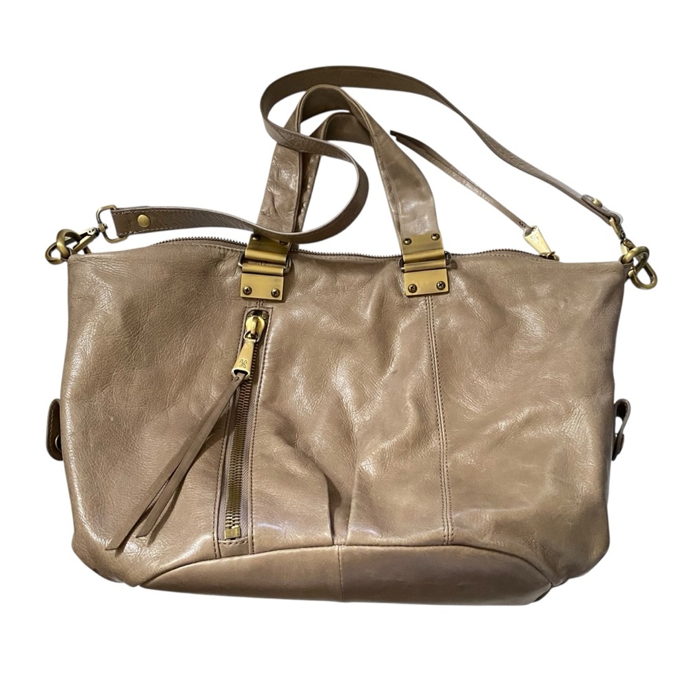 Hobo Derby Calfskin Leather XL Purse Bag taupe